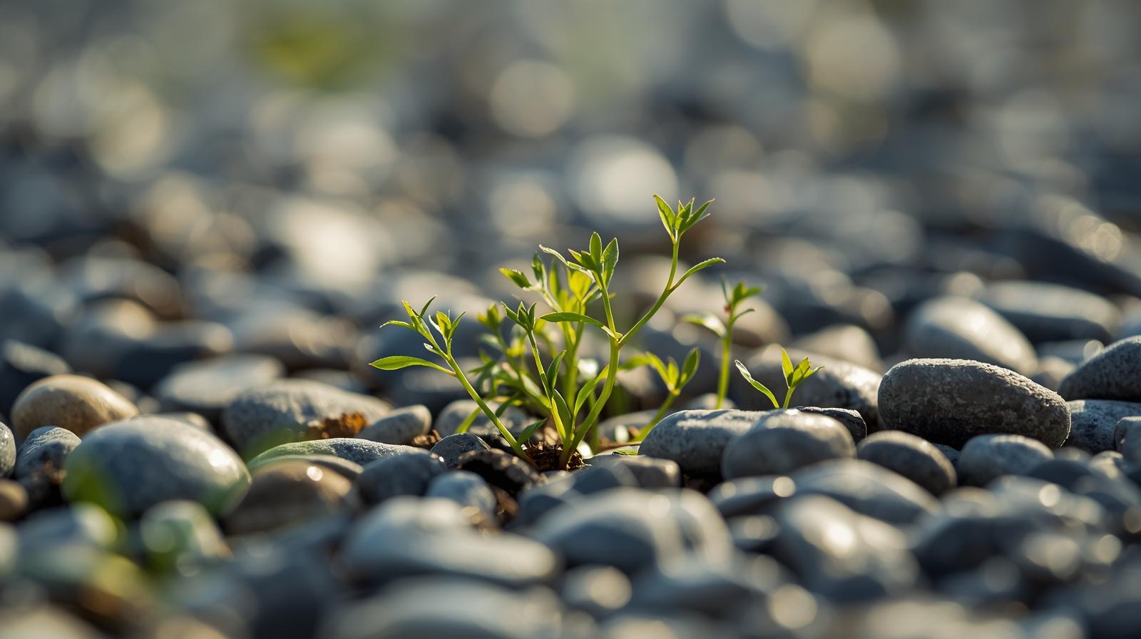 Tech applying a liquid treatment to rocks in Grand Junction, CO.