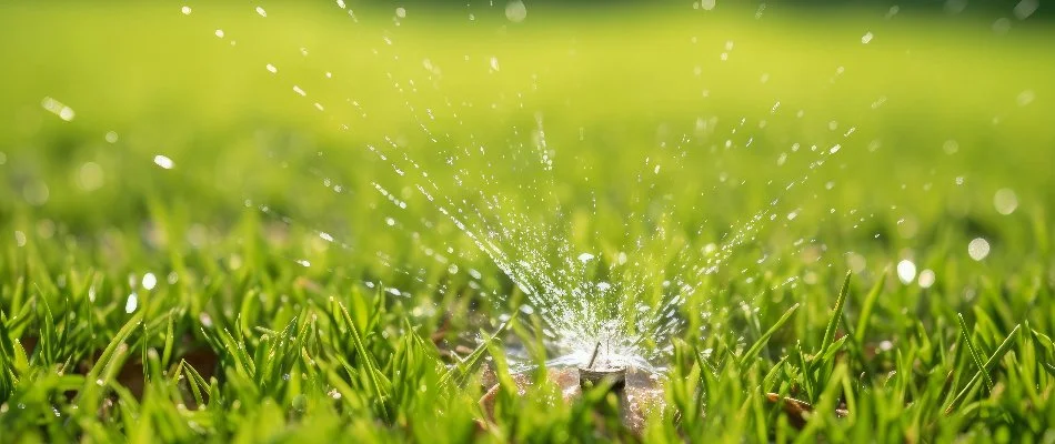 A sprinkler head in Grand Junction, CO, with low water pressure.