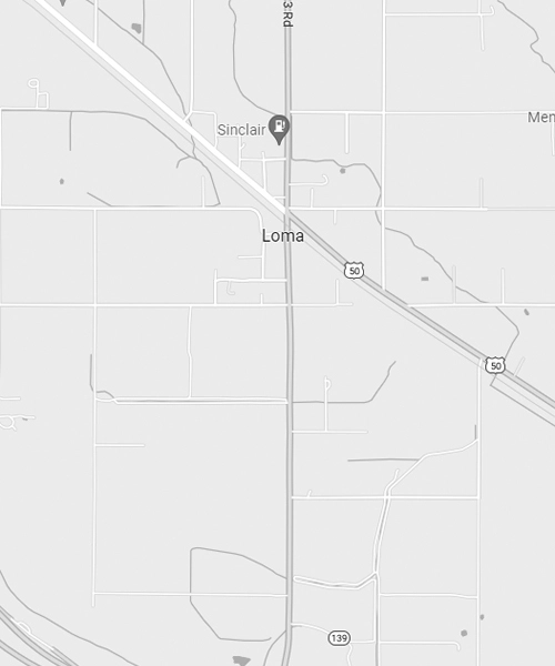 Area map of Loma, Colorado.